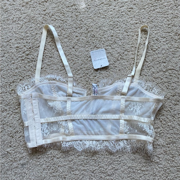 Free People NWT Lace Bustier Intimate Bralette Ivory Layer in Lace Size XS - Picture 4 of 9